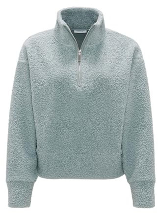 OPUS Damen Sweatshirt | Sweater GATROI Regular in Teddyfell Optik Glacier Blue, 42