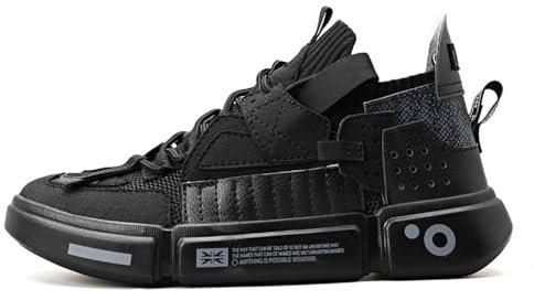 Sneakers Sportive Multicolori alla Moda da Uomo for Basket, Corsa, Abbigliamento Casual(Black,45 EU)