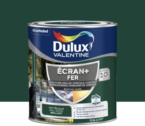 Dulux Valentine Peinture Ecran+ Fer Vert Basque 0,5 L