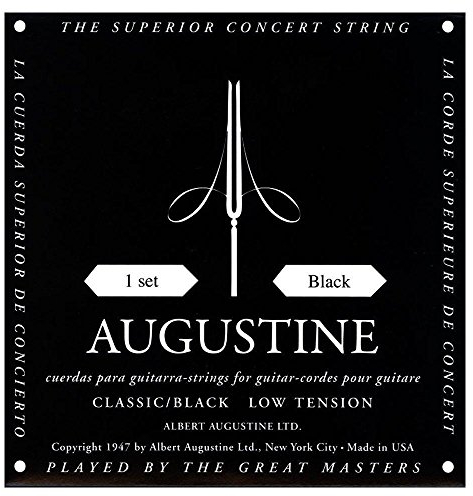 Augustine Cuerdas de guitarra clásicas de nailon negro - Baja tensión