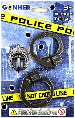 Peterkin Gonher Polizei Handschellen und Abzeichen schwarz 324/0