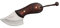 ELECTROPOLIS Cuchillo de Caza Muela Mouse MOUSE-6R, cachas de Madera prensada Coral, desollador, Enterizo, Hoja de 5,5 cm + Tarjeta Multiusos de Regalo