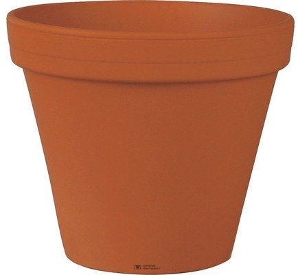 Argile Pot de fleurs Diamètre 29 cm, hauteur 23 cm en terre cuite ronde intérieur extérieur Bodenloch et