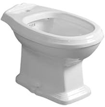 Simas Toilet, Ceramic, Oval, Floor Mounted, White, Glossy Finish