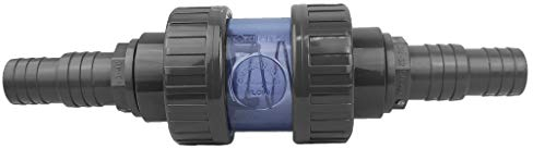 well2wellness® Clapet anti-retour en PVC transparent avec 2 buses de pression 50 mm x 32-38 mm + 125 ml de colle PVC