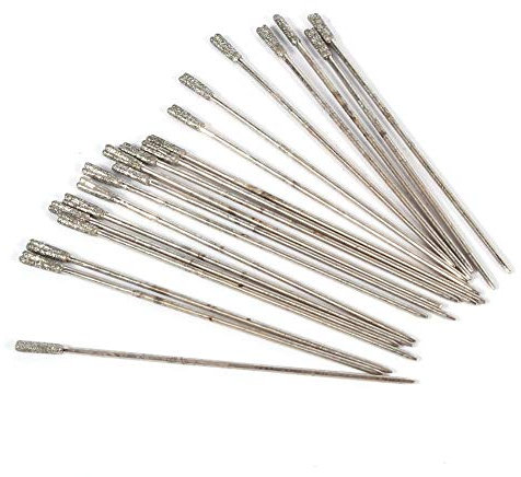 Dingln 20PCS 1mm Brocas lapidarias con Revestimiento de Diamante Brocas sólidas Aguja para joyería Ágata