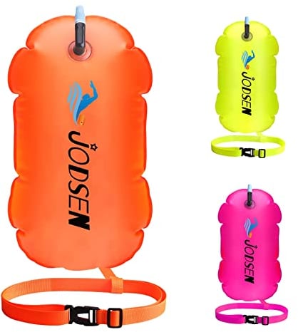 Boa di Nuotata,Galleggiante Da Nuoto All'aperto,Boa Gonfiabile Borsa Asciutta Traino,Per Triathlon Snorkeling, Nuoto In Acque Libere Accessori L'allenamento Corsa,Bolla Altamente Visibile (Arancia)