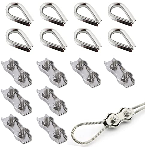 Abrazadera Dúplex, Abrazadera Para Cable De Alambre De Acero Inoxidable 304, 16 Piezas M3 Abrazadera De Cable Dúplex, Dedales De Cable De Acero Inoxidable De 3 Mm, Abrazadera De Cuerda De Alambre