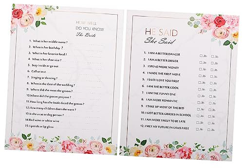 Abaodam 20pezzi Carte Di Gioco Per Festa Di Addio Al Nubilato Giochi Divertenti Per Matrimonio Gadget Originali e Accessori Per Invitati Facili e Leggeri Da Giocare