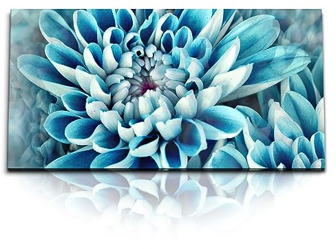 Paul Sinus Kunstdruck Bilder 120x60cm Blaue Blume Blüte Fotokunst Hellblau Nahaufnahme