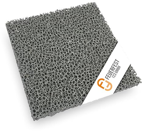 Feuerfest 123 - Feinstaubfilter Kaminofen 300x300x30 mm, Feinstaub Rußfilter zum nachrüsten Kamine & Öfen, Reduzierung Feinstaub durch Schaumkeramische Filter, hitzebeständig bis 1.650 °C