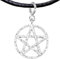 Pentagramm Anhänger, Handgefertigter Geschenk Charm Fünfstern Schmuck mit Halsband aus Silber 925, Fünfzackiger Stern Pentakel für Armband, Halskette, Choker für Gothic (Silber Platiniert, Pentagram)