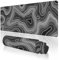 TOXXU Grey Gradient Topographic Contour Large Gaming Mouse Pad with Anti-Slip Base, Map Extended XL Mousepad for Office and Room, Cool Desk Mat with Stitched Edges for Desk, 31.5 x 11.8 in