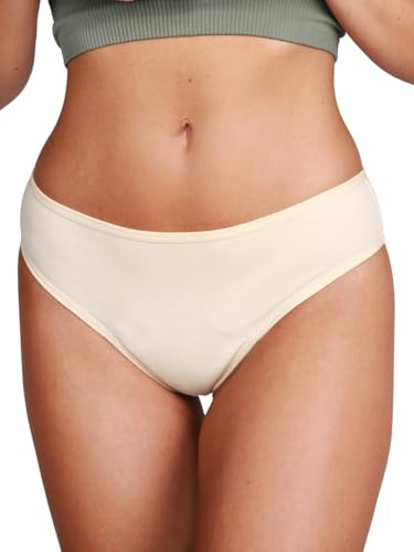 Taynie Brazilian Periodenunterwäsche leichte Blutung - Periodenwäsche - Menstruationsunterwäsche - ersetzt 1,5 Tampons, Periodenslip Tragedauer bis 12 Std., waschbar bis 60°C (36, Beige)
