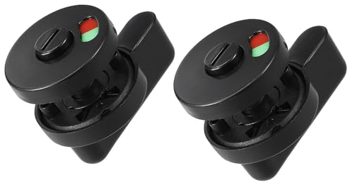 TOP-VIGOR 2Pcs 54mm Privacy Indicator Door Lock, Plastic Vacant Engaged Latch Indicating Lock for Public Partition Toilet Restroom Bathroom