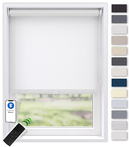 EFIXS Sonnenschutz Rollo, transparent, Breiten: 40-240, Höhe bis 275 cm, Hier 60 x 190 cm (BxH), Weiss, Blendschutz, Kettenzug, Springrollo, Motor