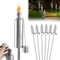 Suusolny 12er Set Gartenfackeln für Draußen aus Edelstahl Öl 330ml Ölfackeln Fackeln Öllampe 115cm Hoch Outdoor Fackeln Rostfrei mit kindersicherer Verschluss für Terrasse Balkon