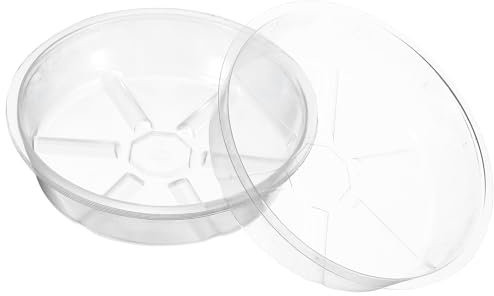 M METERXITY 6 Pack Planter Saucers - Plastic Plant Tray Flower Pots Drip Trays Round Apply to Outdoor/Garden (6 Inch, Clear)