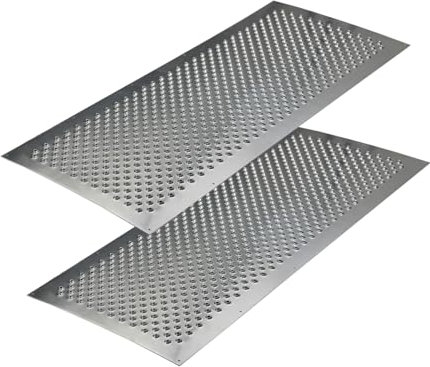 TRUTZHOLM Paar Lochblech Aluminium gebördelt 1000x400mm oder 1000x200mm (100 x 40 cm) (100 x 20 cm) 1,5 mm Stärke Trittsicherung Auffahrblech Schutzgitter (40 x 100 cm)