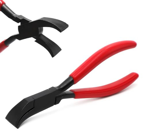 lyualma Pinza Piegatrice a Mano con Manico Antiscivolo a 45 Gradi Acciaio al Carbonio Nero Brunito Set di Pinze Pieghevoli per Lamiere, Rosso