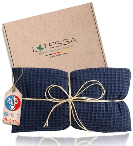 LATESSA® Coussin chauffant en noyaux de cerise, 100 % coton, moderne et durable, de qualité supérieure, pour micro-ondes, nuque, épaules, ventre et dos, pour bébés, enfants et adultes