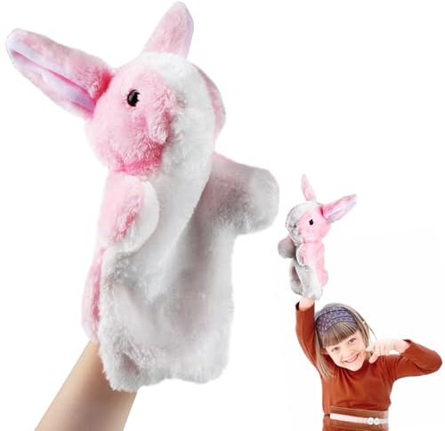 ACTOYS Handpuppe Hase, Handpuppen für Kinder, Osterhase, Handpuppen, Handpuppen für Erwachsene Hände, für Handpuppen für Erwachsene Hände, Puppentheater (Rosa Häschen)
