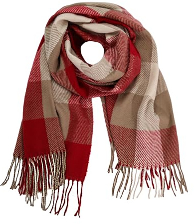 Glamexx24 Schal Damen Winter Kariert Fashion: Damen Winter Schal, Strickset Schal übergroßer Quadratisch Deckenschal Deckenschal Halstuch Streifen Muster Fransen Poncho