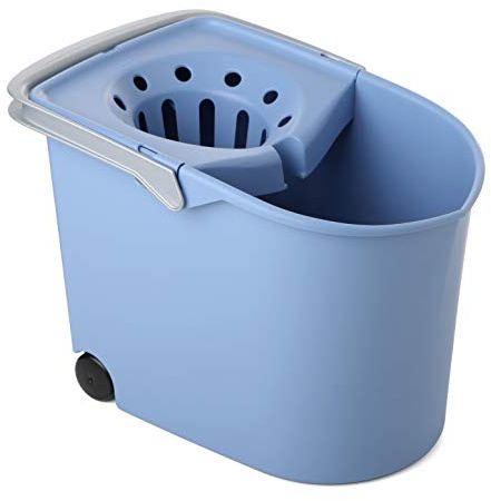 TATAY Cubo de Fregona Ruedas Integradas Escurridor por Presión | Cubo Fregona | Polipropileno Resistente | Sin BPA | Hecho en España | Asas Ergonómicas | Escurridor por Presión, Azul