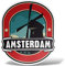 erreinge Aufkleber Amsterdam Holland-Andenken-Aufkleber PVC-Form Für Abziehbild Tapete Auto Moto Helm Camper Laptop - 10 cm
