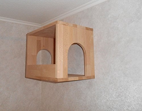 Jennys Tiershop Katzen Wandpark, handgefertigte Tiermöbel/Luxusmöbel, Katzenmöbel in vielen Ausführungen, Kratzbaum/Katzenbaum für die Wand. Hier: Schlafkasten Nr. 1 (1P1777d)