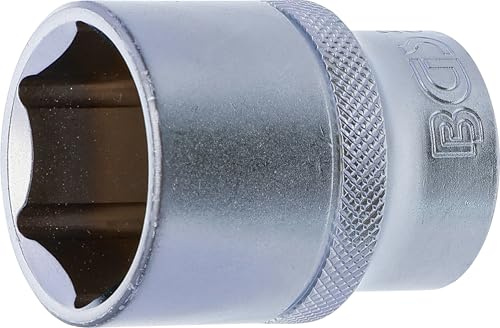 BGS 2787 | Steckschlüssel-Einsatz Sechskant | SW 1 | Antrieb Innenvierkant 12,5 mm (1/2) | Chrom-Vanadium-Stahl | Oberfläche verchromt, matt | mit Rändelung