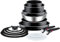 Tefal Ingenio Essential Pots & Pans Set, 14 Pieces, Stackable, Removable Handle, Space Saving, Non-Stick, Black, L2009542