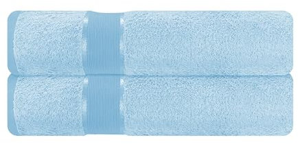 Mixibaby 2er Set Gästetuch Gästetücher Gästehandtücher 30x50 Frottee 100% Baumwolle, Farbe:Babyblau