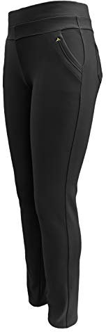 Sockenhimmel Schlupfhose Damen Haus- oder Freizeithose Stoffhose mit Gummibund Bequeme Haushose mit 4 Taschen (40-42, Schwarz)