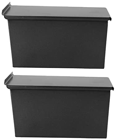 Angoily 2pcs Toast Box Metal Loaf Mold Pullman Loaf Pan with Lid Bread Pans for Homemade Bread Nonstick Bread Tin Loaf Toast Pan Bread Loaf Mould Steel Loaf Pan Bagel Oven Cake Cast Iron