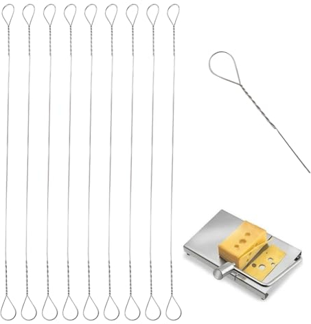 CRASPIRE 25pcs Cheese Slicer Wire 5.7Inch Replacement Stainless Steel Cheese Cutter Wire Kitchen Tool for Block Cheeses Butter Cutting Food Slicer Polished Marble Cheese Slicer Board Wire