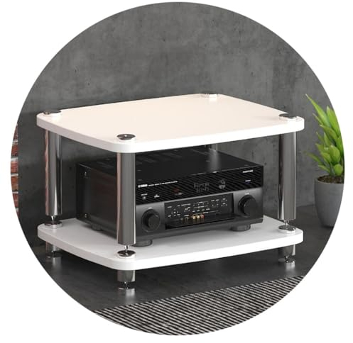 Gabinete De Audio HiFi De 1/2/3/4 Capas Soporte HiFi for Tocadiscos Soporte De MDF Estante De Audio con Pies Amortiguadores Gabinete for Equipo De Estante for Amplificador De Potencia (Color : Blanco