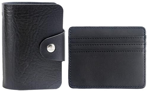 BDSHUNBF Porte Carte Homme, Porte Carte Anti piratage, Porte-Cartes Protection RFID Blocage, Etui Carte Bancaire Anti Piratage, 24 Fentes Protege Carte Bancaire + 1 Portefeuille Minimaliste Fin