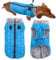 JoyDaog Warmer Fleece-Hundemantel mit strapazierfähigem Geschirr mit D-Ring, wasserdichte Hundejacke für mittelgroße Hunde, Hundeweste für den kalten Winter, Hellblau, Größe L