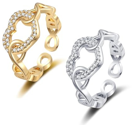 AILYFIRMO Immer in Meinem Herzen – Unendlichkeitsherzring für Meine Tochter/Mutter, Unendlichkeitsliebesring, Mutter-Tochter-Ringe, Geschenk für Frauen