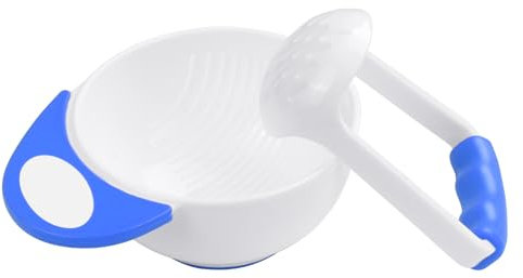 HOTUT Babynahrung Masher, 2 in 1 Baby Schüsseln, Babynahrungszubereite Schüsseln zum Pürieren von Gemüse oder Obst für Baby, Kleinkinder-Blau