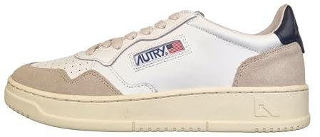 AUTRY Scarpe Sneakers Unisex in Pelle e camoscio LS21 Bianco Nero Beige (Bianco-Nero, Sistema Taglie Calzature EU, Adulto, Donna, Numero, Media, 36)