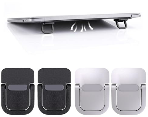 Doukesh Mini Support Ordinateur,Invisible Support pour Ordinateur,Pliable Rehausseur de Clavier,Support de Clavier Portable avec Silicone Antidérapant,Autocollant,4 Pièces