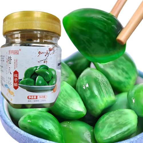 Laba Garlic, Traditional Pickled, Emerald Green Garlic Cloves, Sweet, Sour, Crispy, Good with Rice, Ready To Eat Right Out of The Bag, A Great Partner for Hotpot and Barbecue, Office Snacks