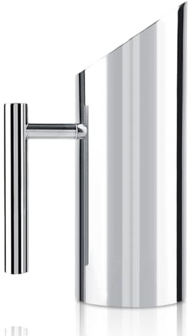Brocca d'acqua in acciaio inossidabile, brocca d'acqua in metallo con contenitore per bevande per bevande per bevitori freddi con maniglia per succo di tè freddo e tè caldo latte (1L)