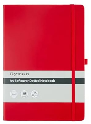 Ryman A4 Soft Cover Dotted Notebook (Red)