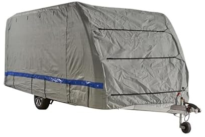 HINDERMANN Wintertime Wohnwagen-Schutzhülle, 490 x 230 x 220 cm, Grau, Polypropylen, Atmungsaktiv, 3-Lagig SFS-3 Nonwoven