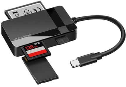 amangul Multi-Port USB 3.0 Adapter für TF MS Speichergeräte, High-Speed-Synchronisation & Plug-Play-Design, schnelle Geschwindigkeit TF/MS/Reader