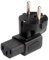 DINIC Stromadapter, Netzadapter gewinkelt Schutzkontaktstecker auf C13 Kaltgeräte-Stecker, Adapter 90° Winkel (1 Stück, schwarz)