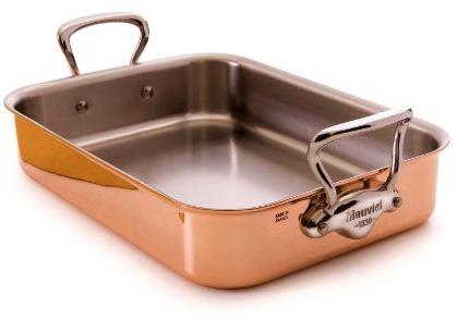 MAUVIEL COPPER & STAINLESS STEEL RECTANGULAR ROASTING PAN 40x30x7 cm